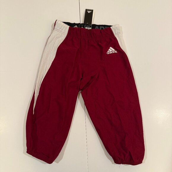 Adidas Football Woven Pants Mens M A1 Stock Player ID Burgundy Football NWT - Picture 1 of 9